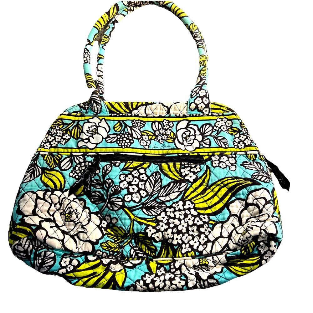 Vera Bradley purse and coin bag Shoulder Bag Satchel Tote green yellow lot 2 - Picture 2 of 12